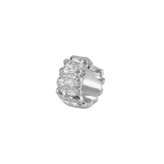 Patcharavipa Lune Sucre Ear Cuff - White Gold - Earrings - Broken English Jewelry side view
