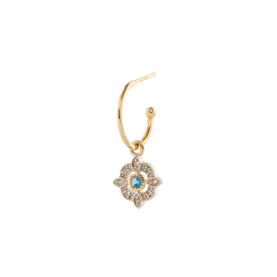 Pascale Monvoisin Bettina Earring - Diamond and Blue Topaz - Earrings - Broken English Jewelry side view