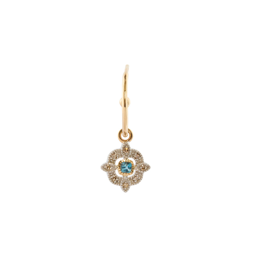 Pascale Monvoisin Bettina Earring - Diamond and Blue Topaz - Earrings - Broken English Jewelry front view