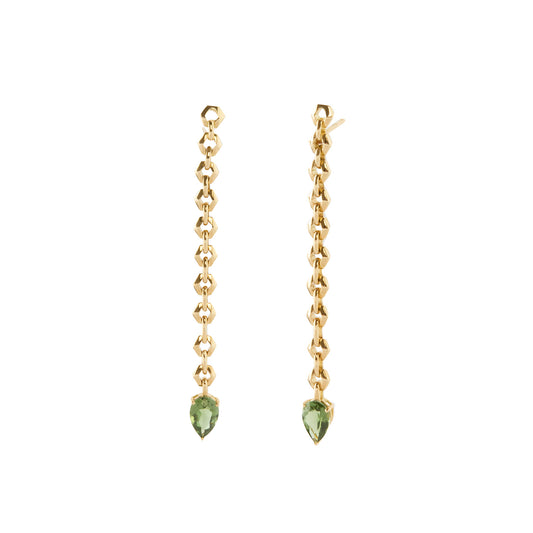 Bond Earrings - Pear Tourmaline and Diamond - Main Img