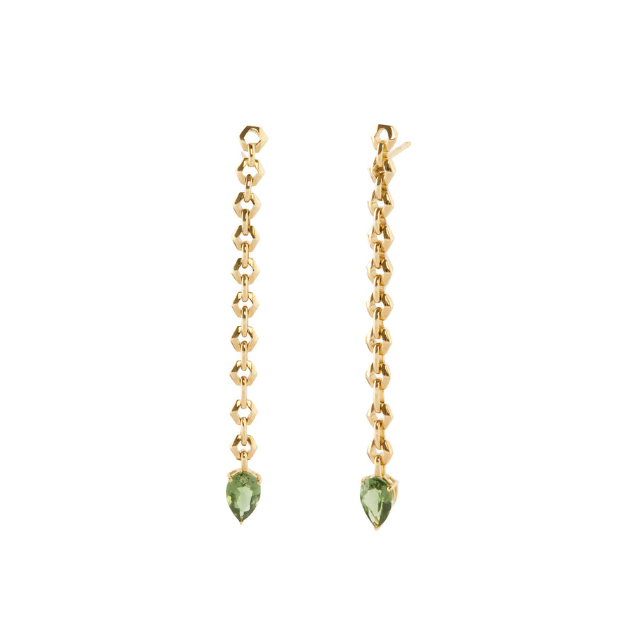 Bond Earrings - Pear Tourmaline and Diamond