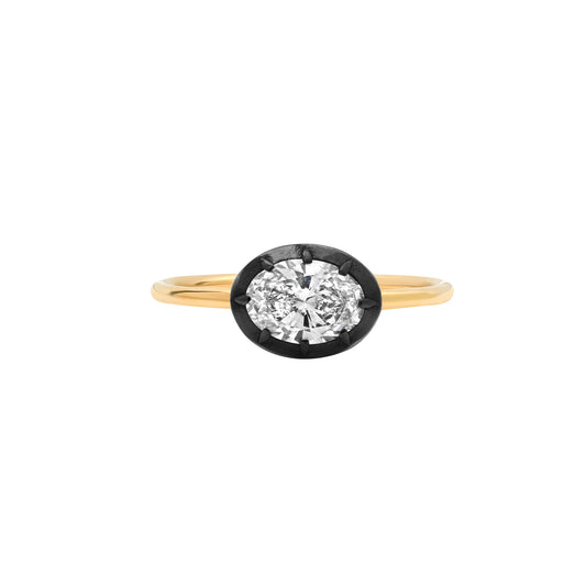 Lab Grown Diamond Button Back Ring - Main Img
