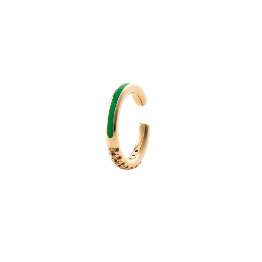 Hirotaka Bird of Paradise Ear Cuff - Chameleon Green - Earrings - Broken English Jewelry front view