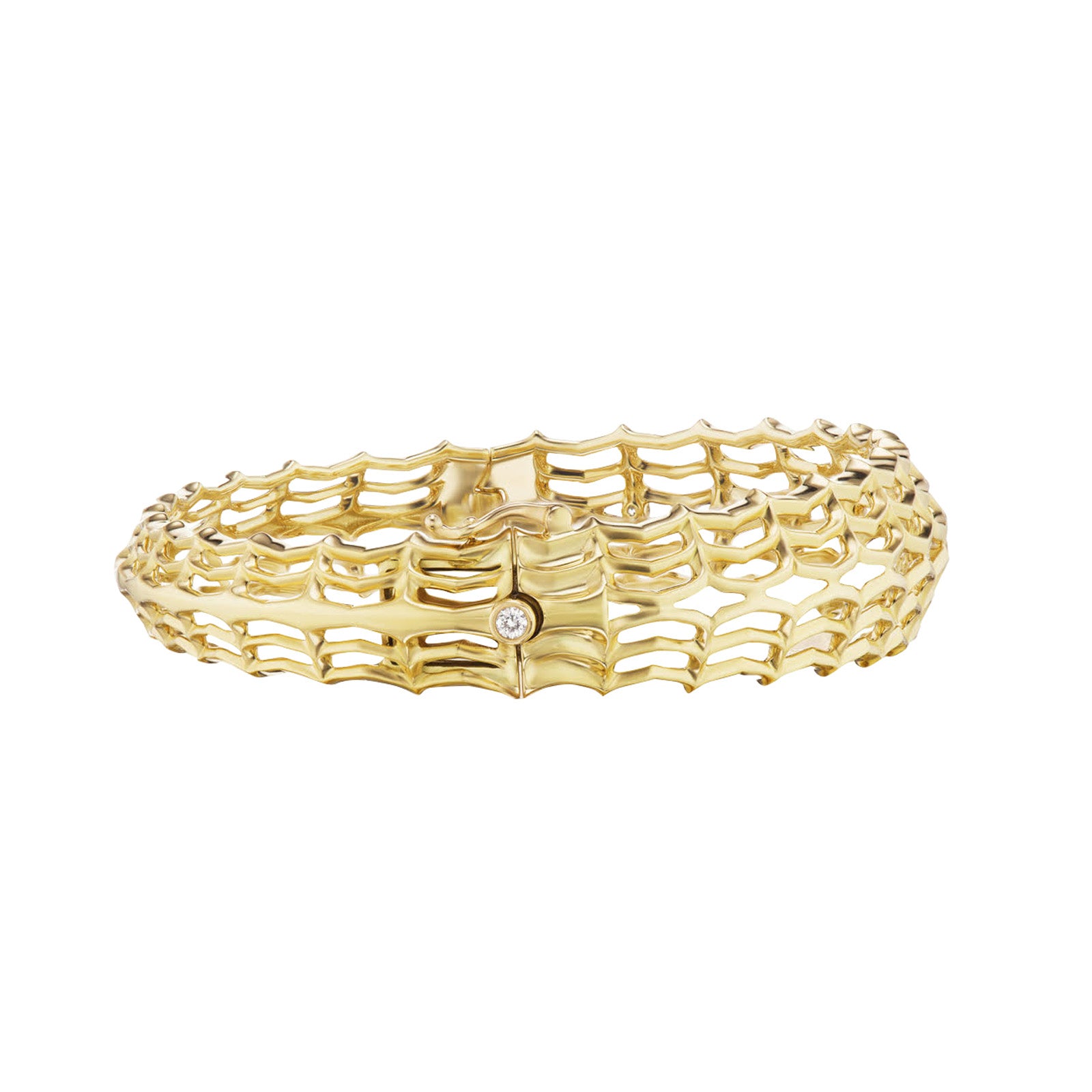 Ark Dreamweaver Gold Bangle - Bracelets - Broken English Jewelry side view