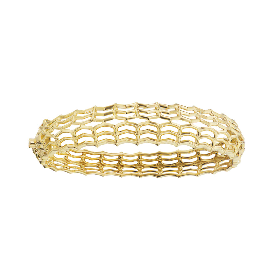 Ark Dreamweaver Gold Bangle - Bracelets - Broken English Jewelry front view