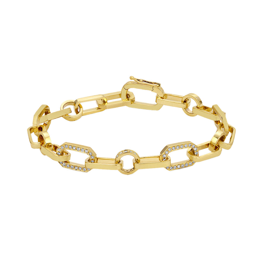 Nancy Newberg Pave Diamond Link Bracelet - Bracelets - Broken English Jewelry front view