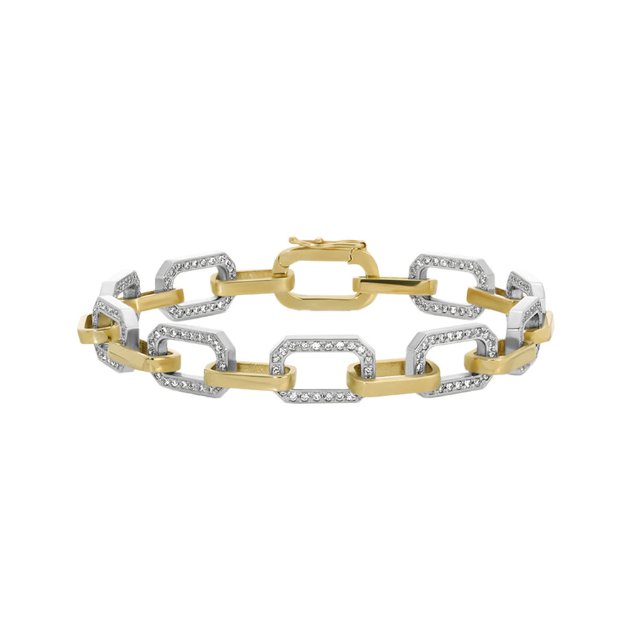 Nancy Newberg Diamond Octagon Link Chain Bracelet - Bracelets - Broken English Jewelry front view