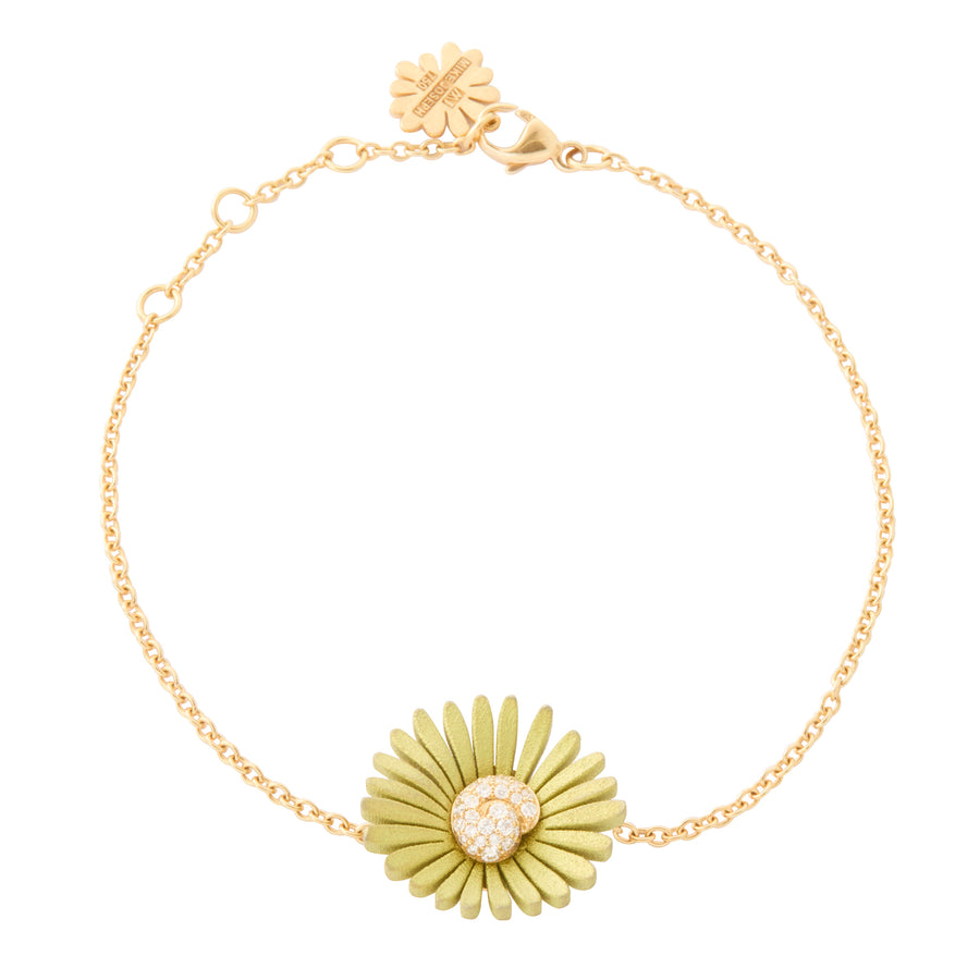 Lime Green Flower Chain Bracelet