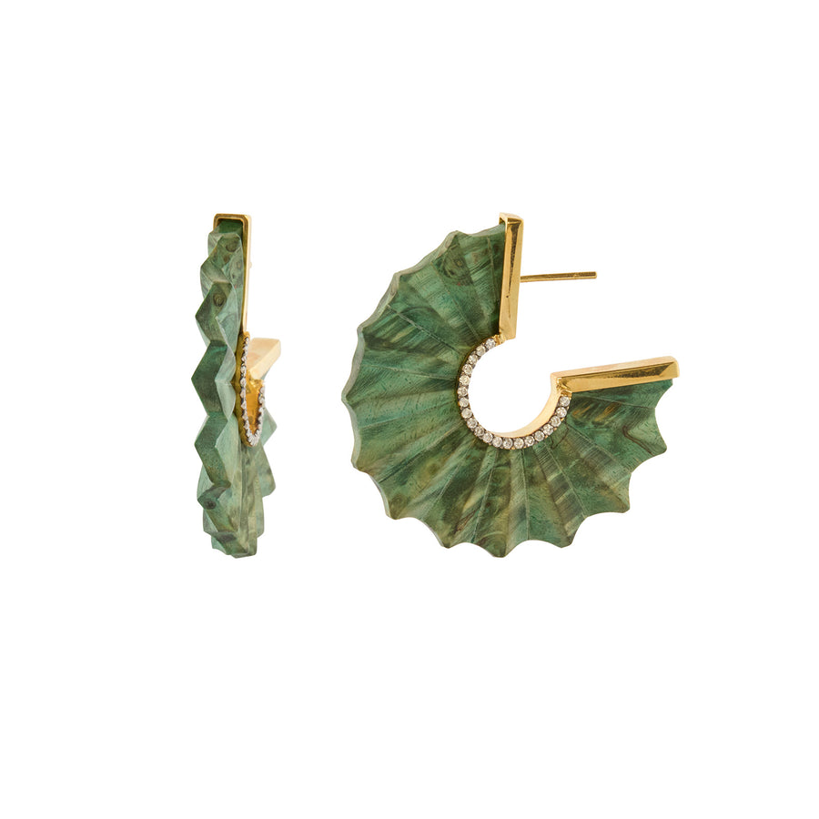 Silvia Furmanovich Carved Wood Hoop Earrings - Earrings - Broken English Jewelry