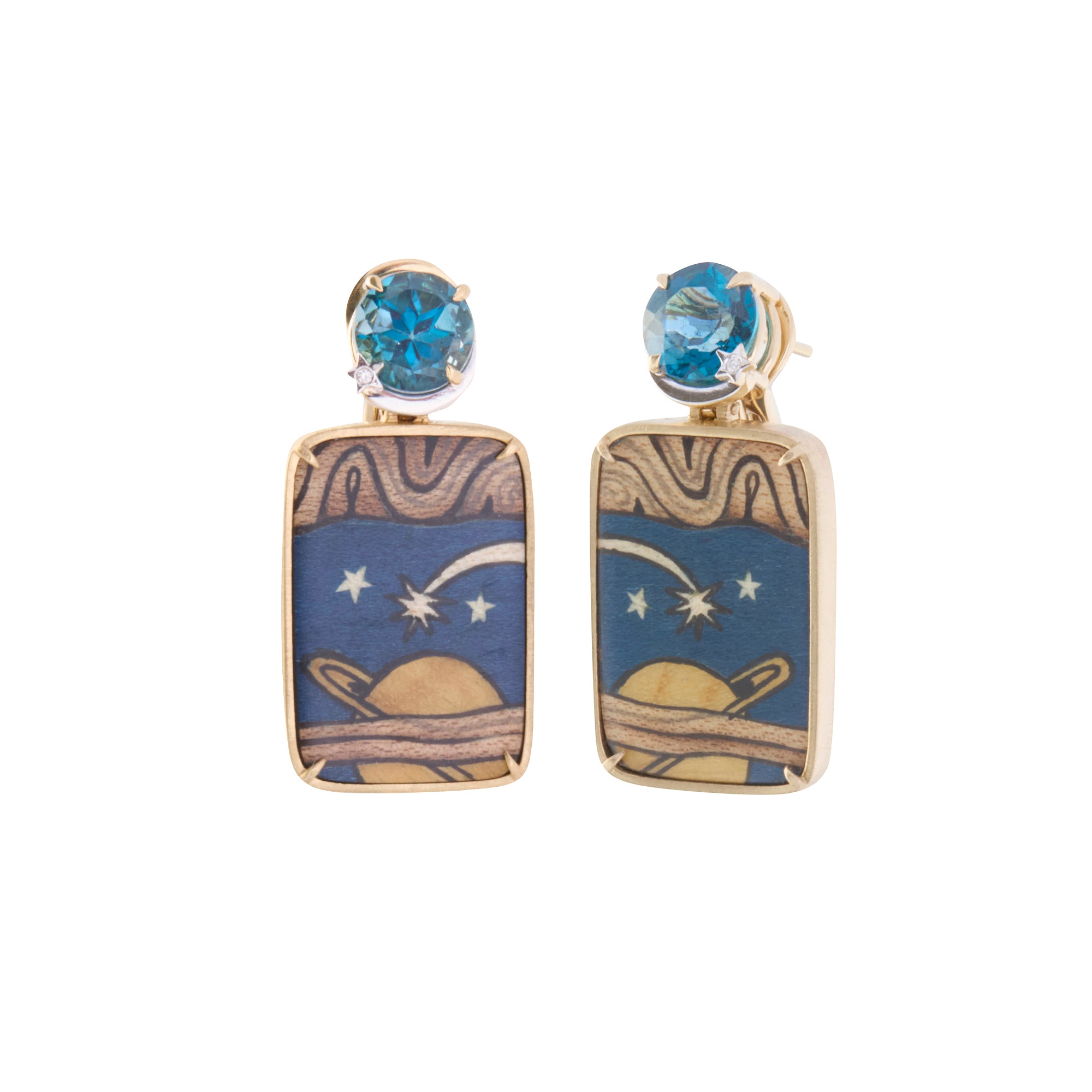 Lactea Print Marquetry Earrings