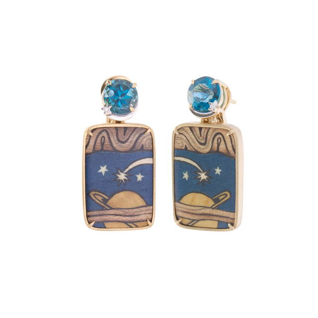 Lactea Print Marquetry Earrings