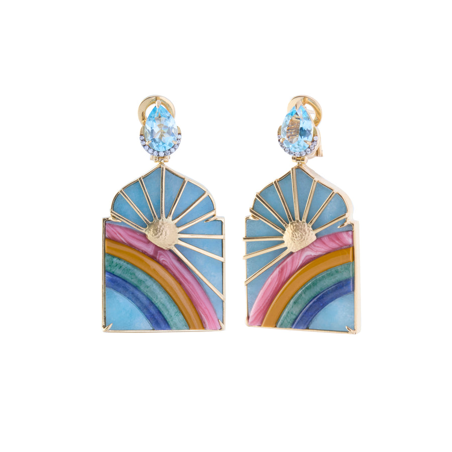 Rainbow Print Triolite Earrings