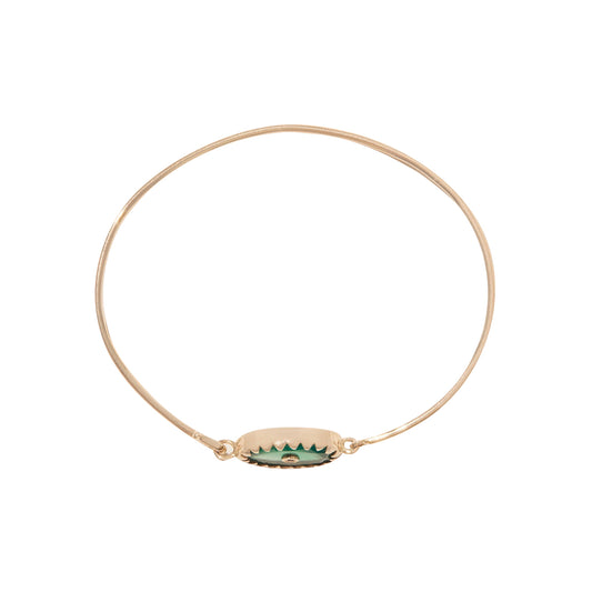 Orso Bangle - Green Onyx and Diamond