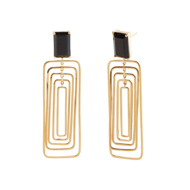 Carla Amorim Onyx Corredeiras Earrings - Earrings - Broken English Jewelry front view
