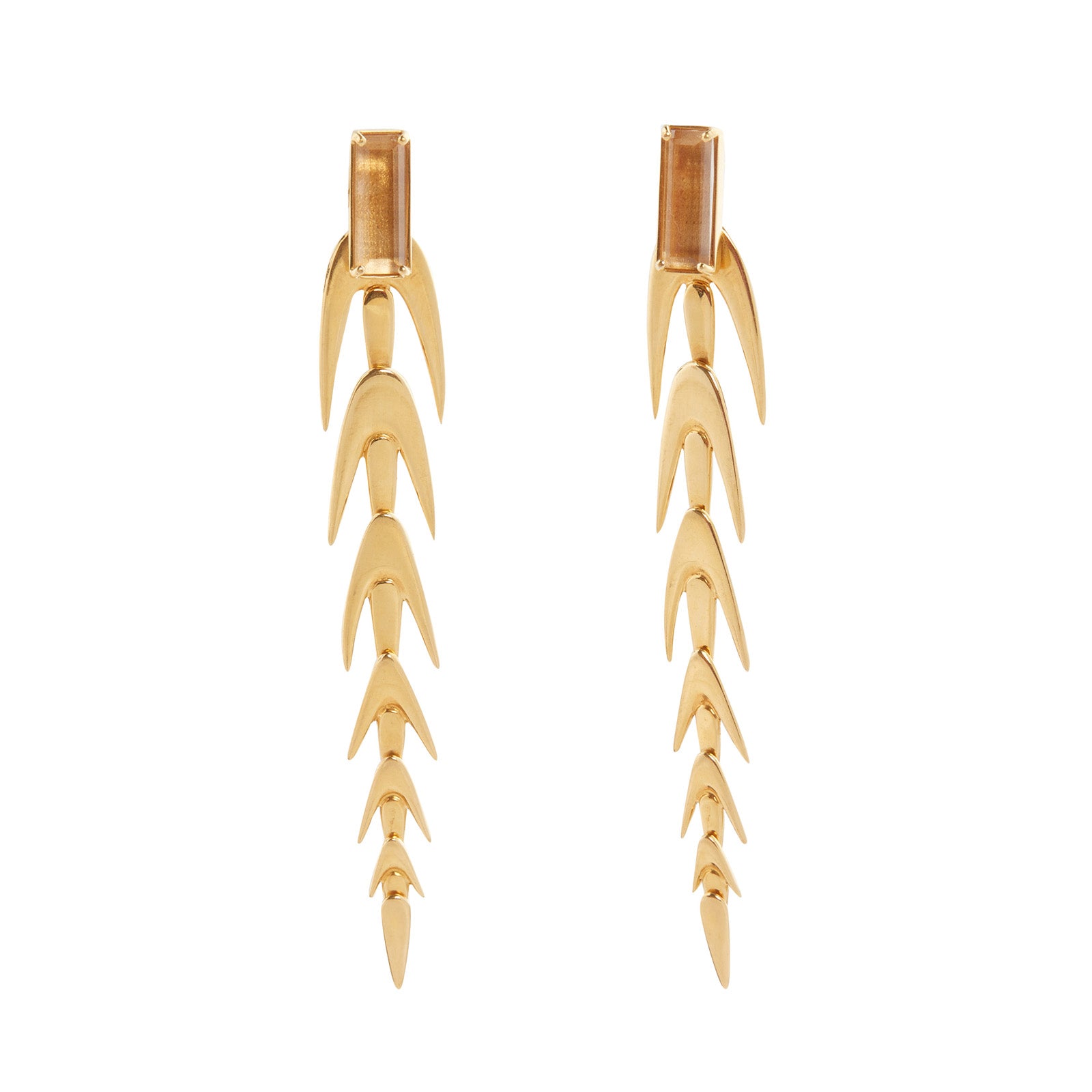 Carla Amorim Carnelian Flock Earrings - Earrings - Broken English Jewelry front view