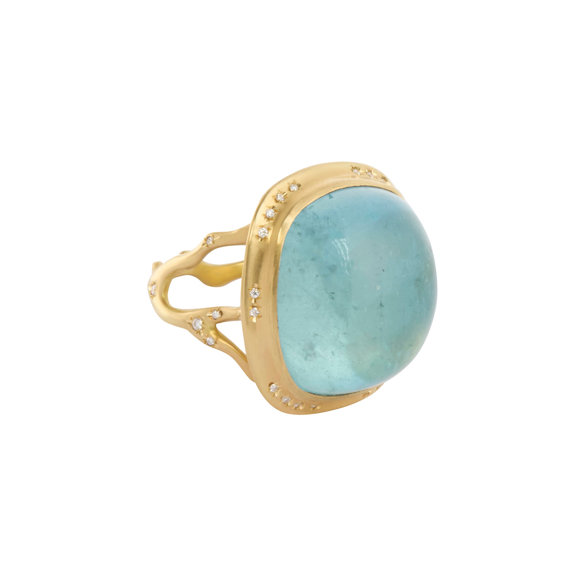 Aquamarine Branch Ring