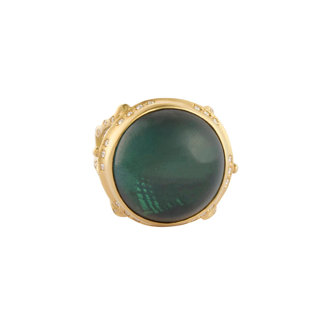 Green Tourmaline Branch Ring