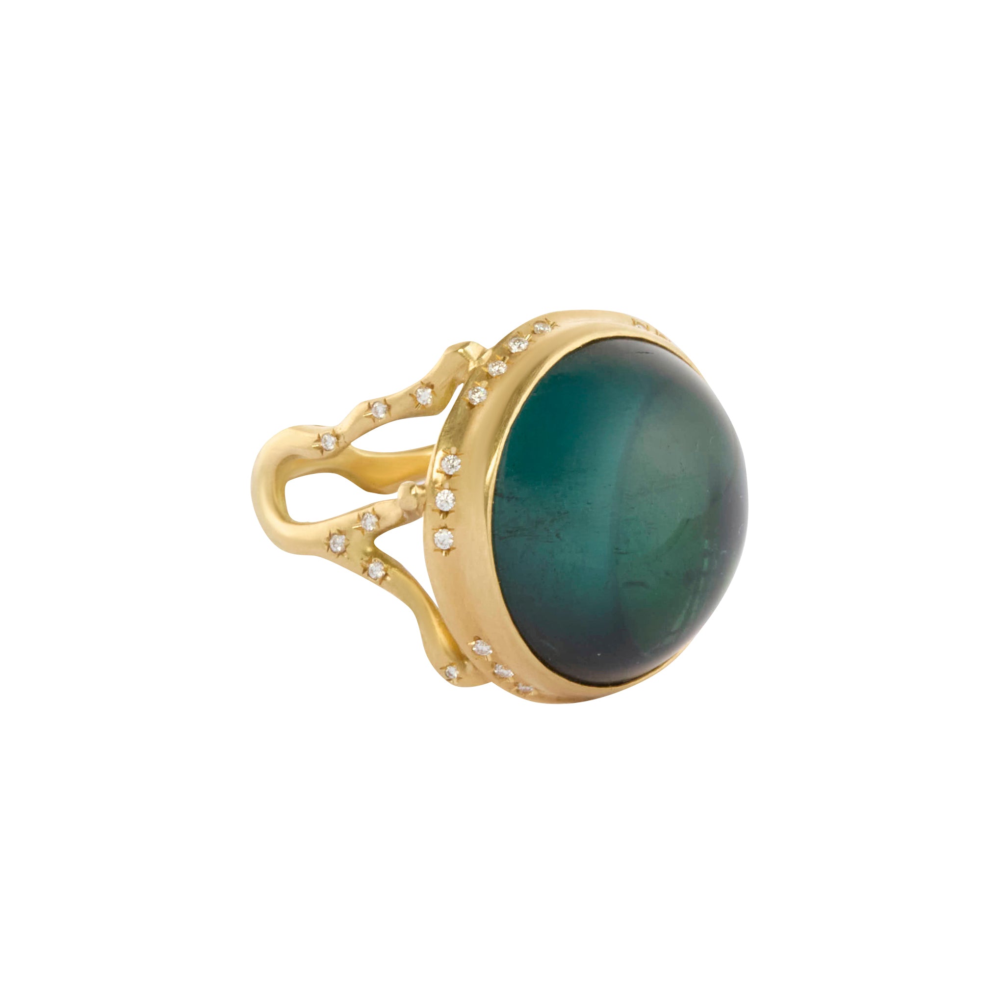 Green Tourmaline Branch Ring