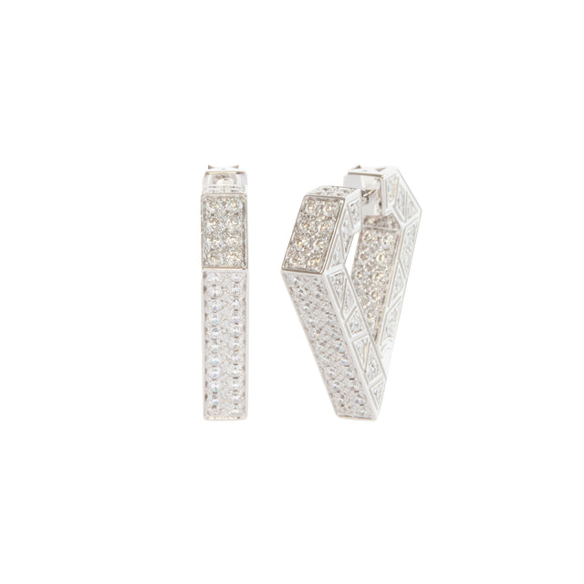Maxi Brute Earrings - White Gold