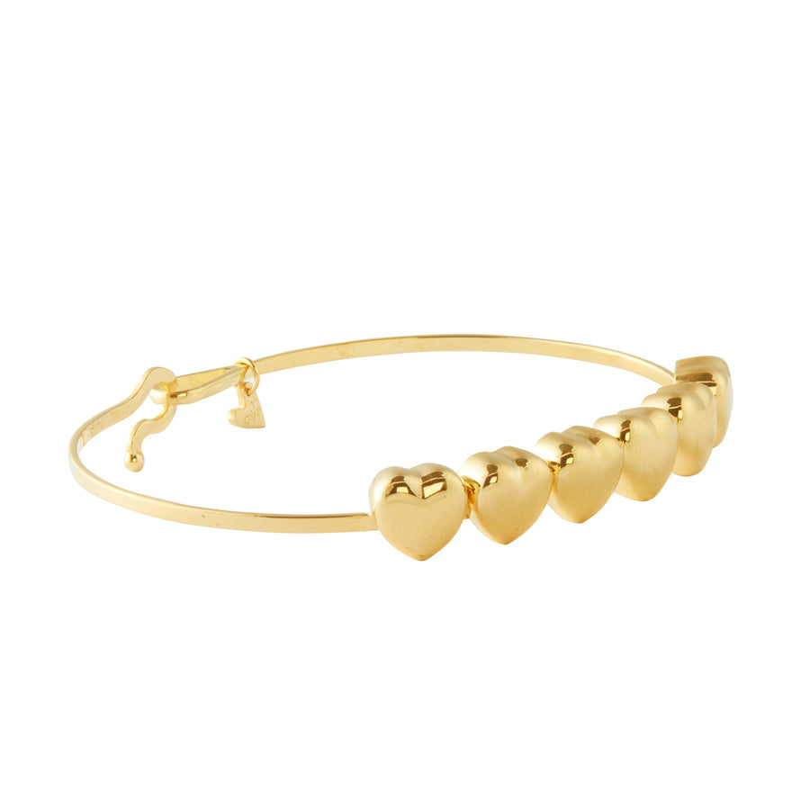 Christina Alexiou Six Heart Bracelet - Yellow Gold - Bracelets - Broken English Jewelry side view
