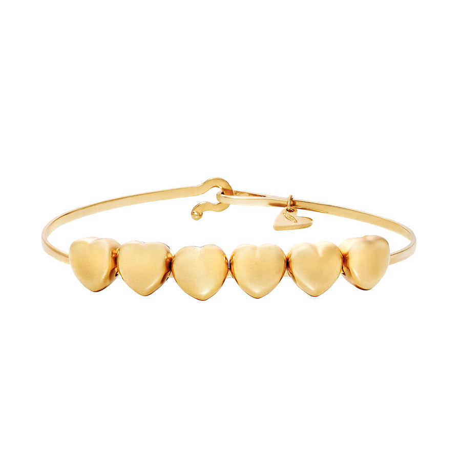 Christina Alexiou Six Heart Bracelet - Yellow Gold - Bracelets - Broken English Jewelry front view
