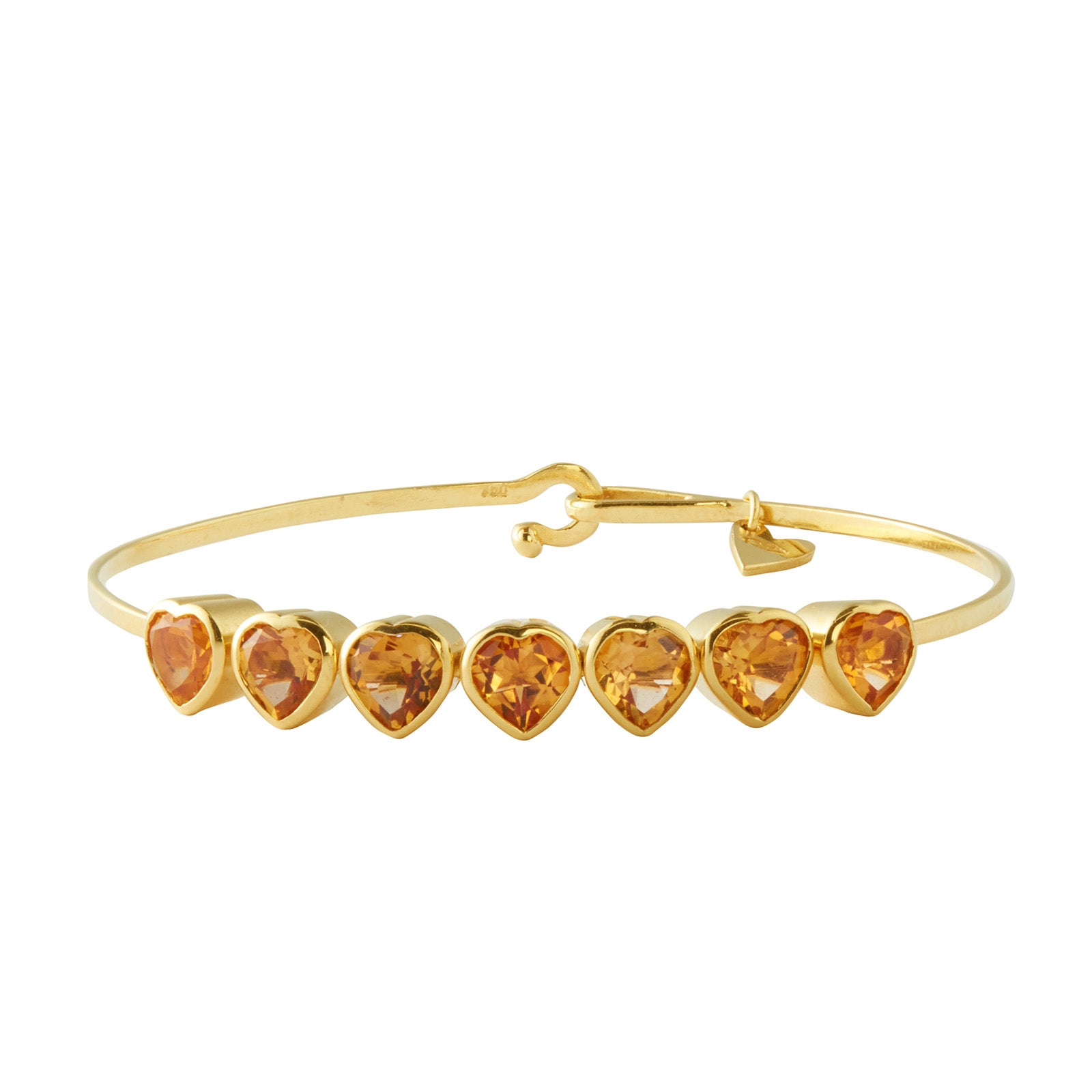 Christina Alexiou Seven Heart Bracelet - Citrine - Bracelets - Broken English Jewelry front view