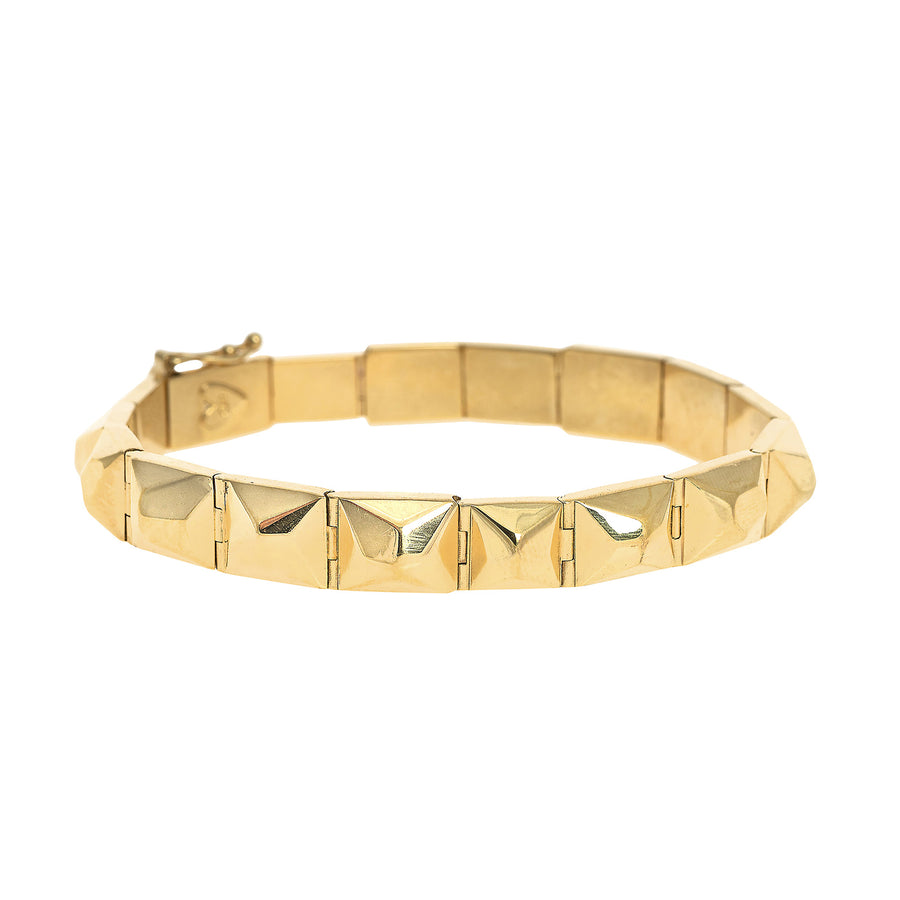 Christina Alexiou Pyramid Bracelet - Yellow Gold - Bracelets - Broken English Jewelry front view