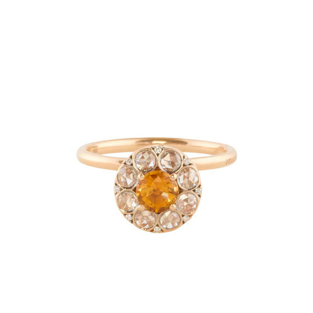 Diamond and Citrine Beirut Ring