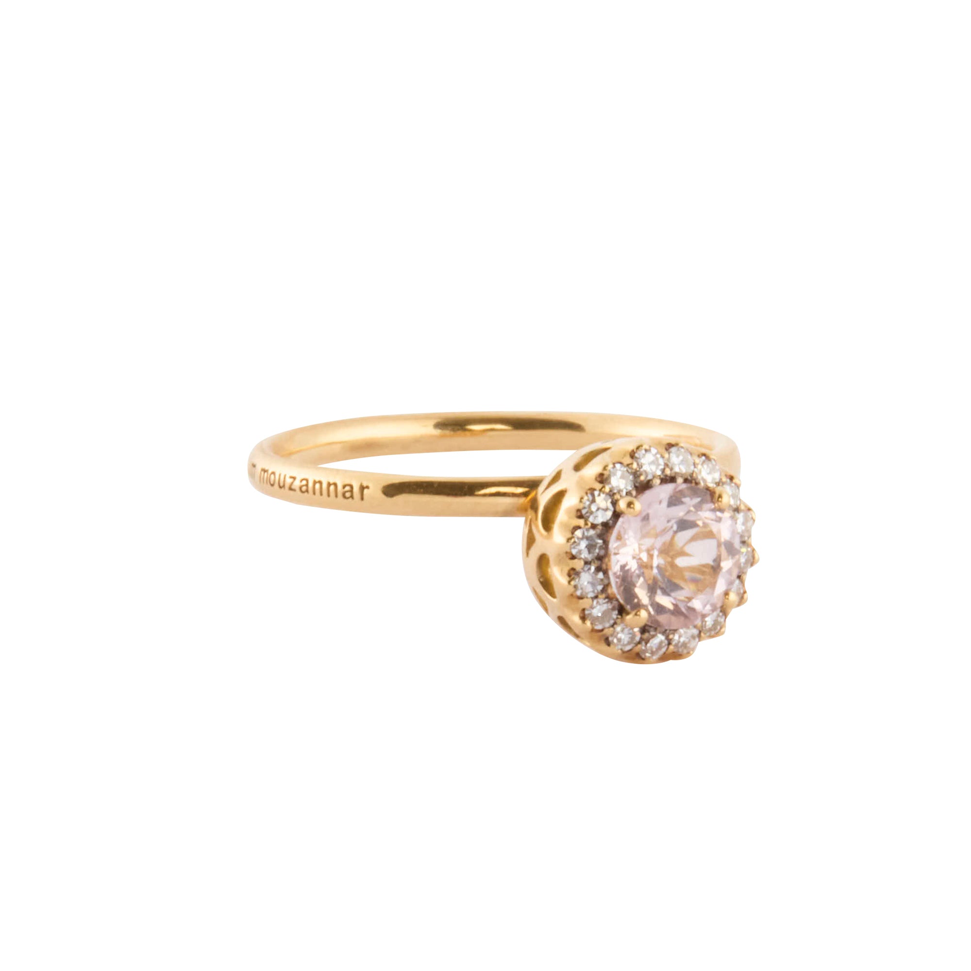 Diamond and Morganite Beirut Ring