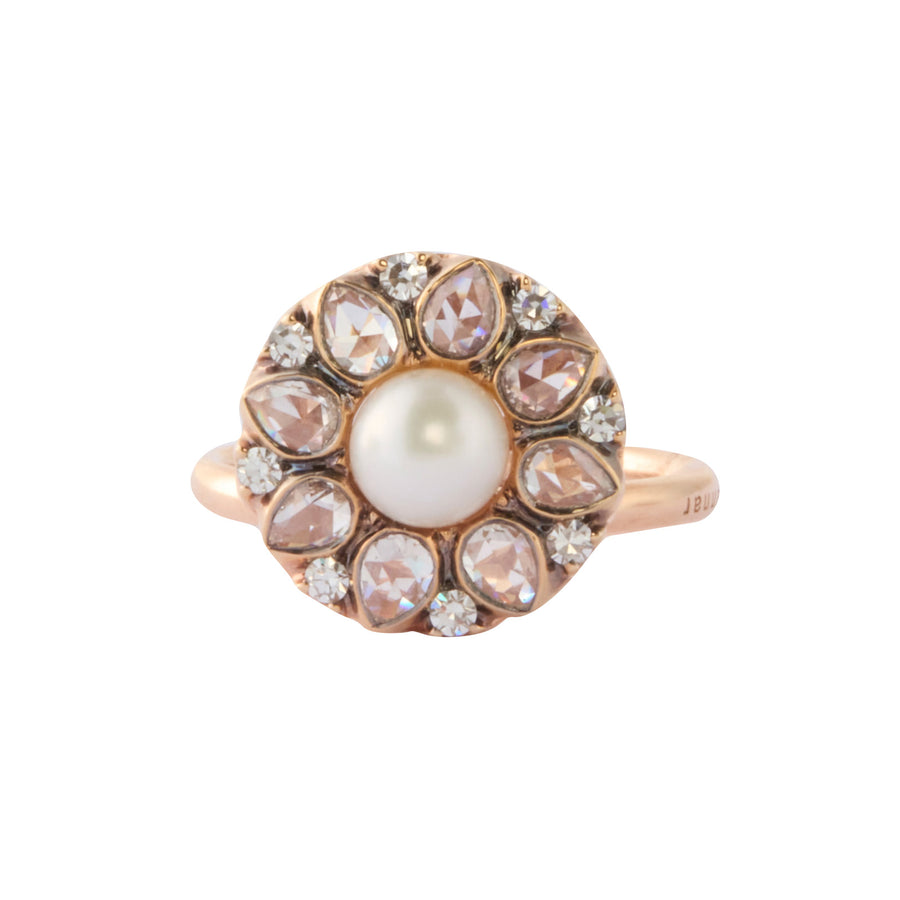 Selim Mouzannar Diamond and Pearl Beirut Rosace Ring - Rings - Broken English Jewelry