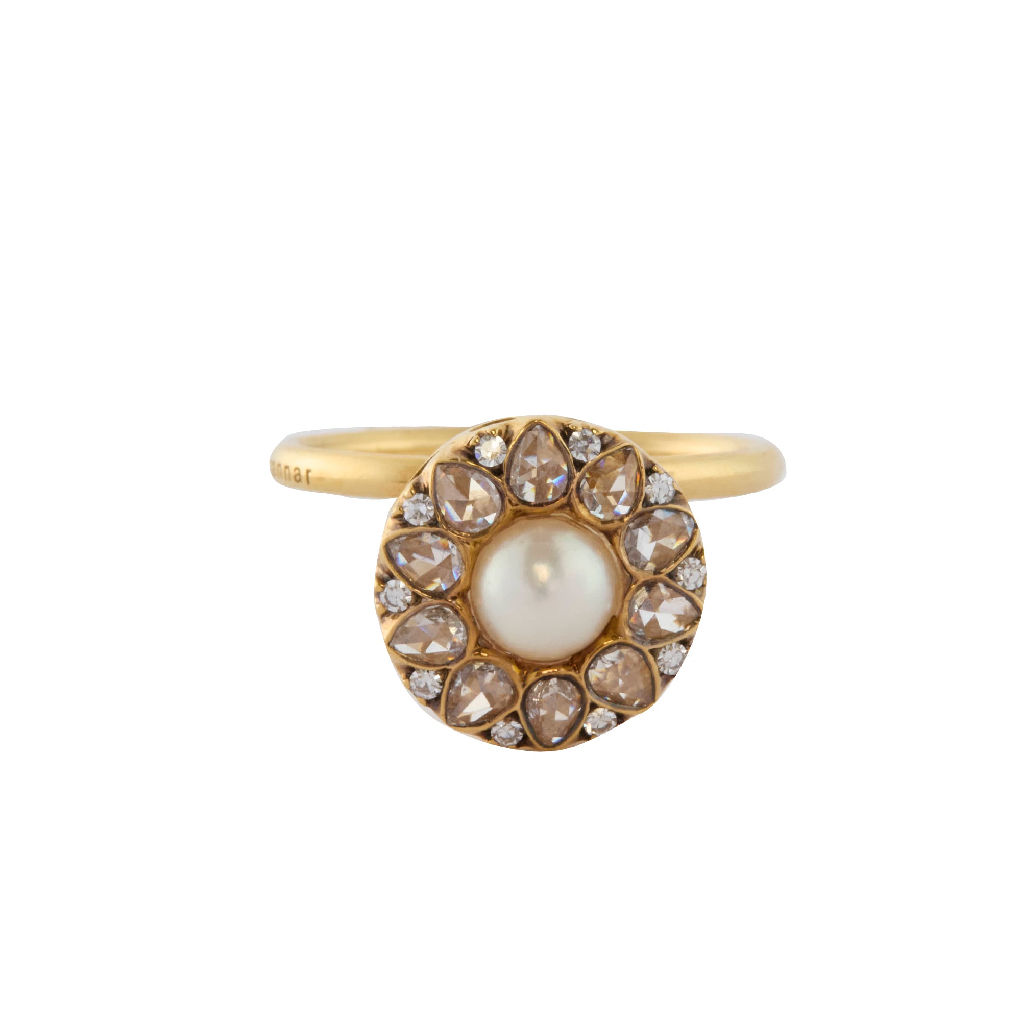 Selim Mouzannar - Diamond and Pearl Beirut Ring with Pearl Center