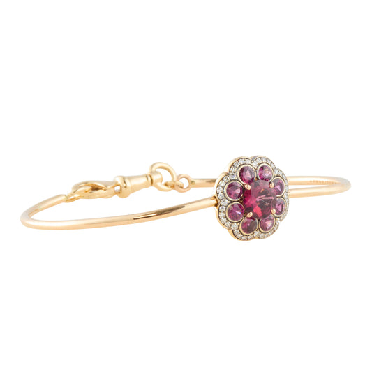 Beirut Bracelet - 15mm Rhodolite and Diamond