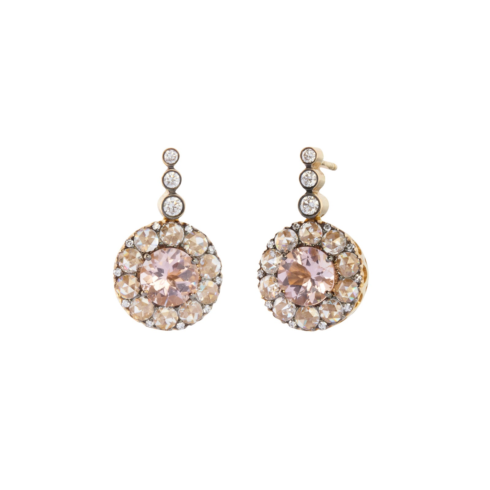 Selim Mouzannar Morganite and Diamond Beirut Earrings - Earrings - Broken English Jewelry