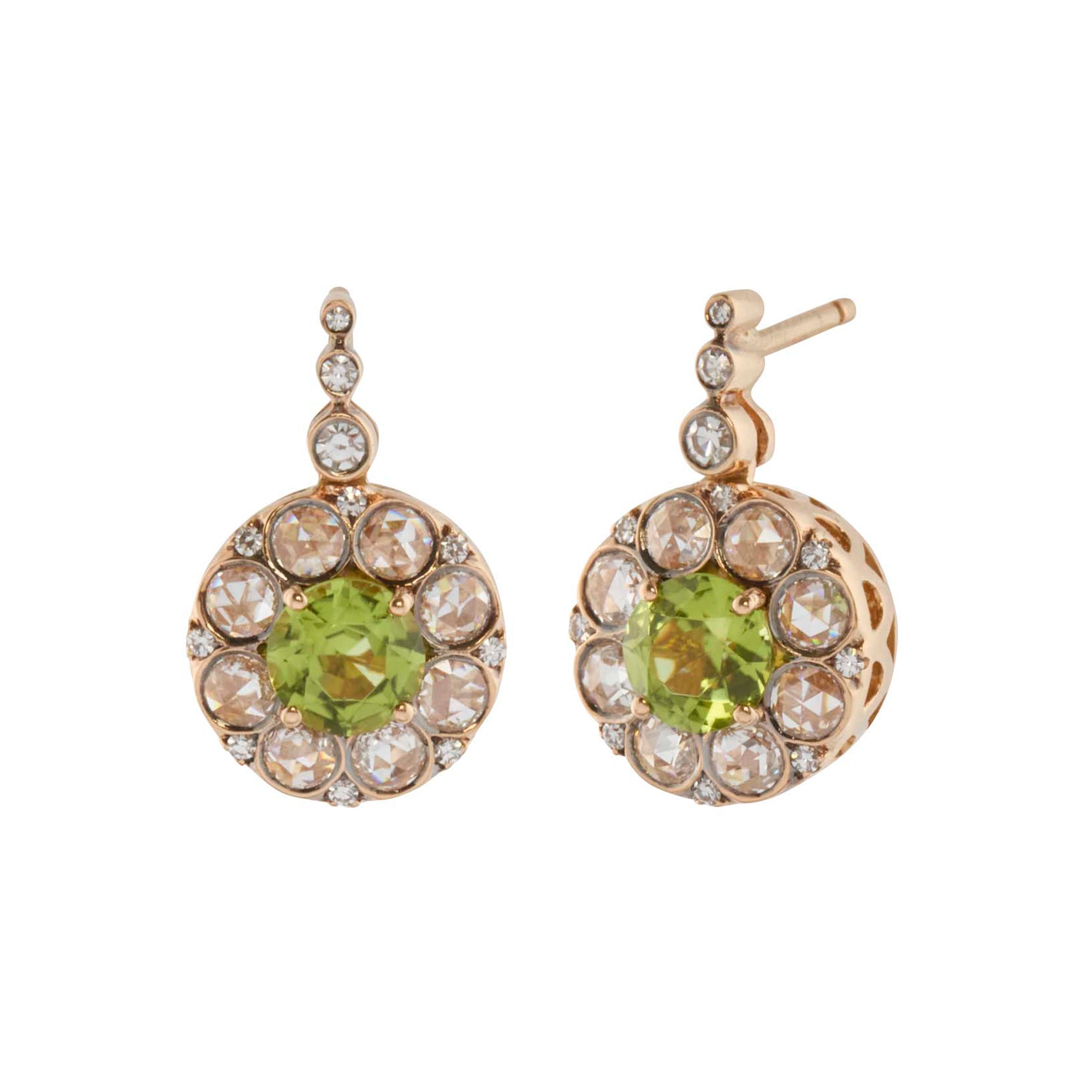 Peridot and Diamond Beirut Earrings