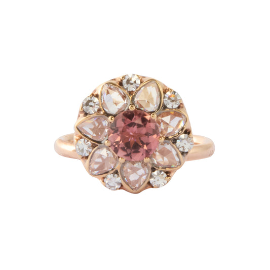 Diamond and Pink Tourmaline Beirut Ring - Rose Gold - Main Img