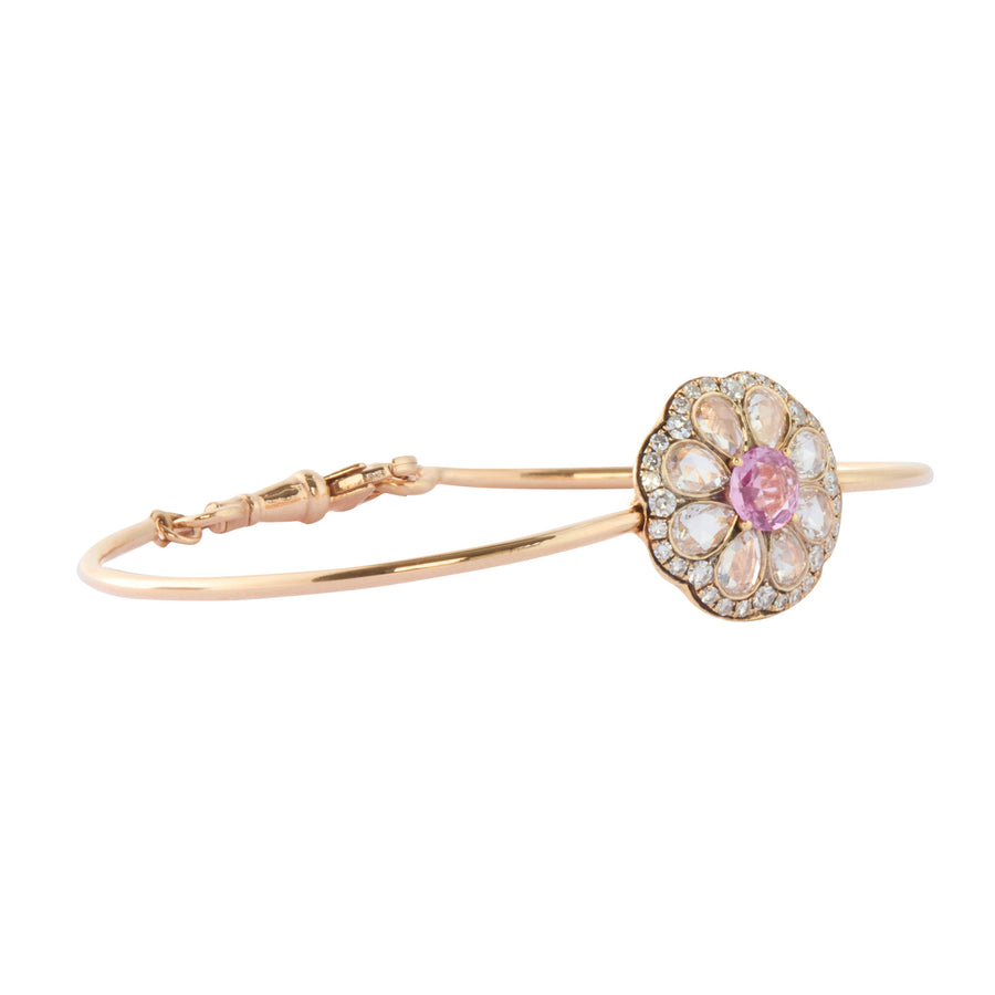 Selim Mouzannar Diamond and Pink Sapphire Beirut Rosace Bracelet - Bracelets - Broken English Jewelry side view