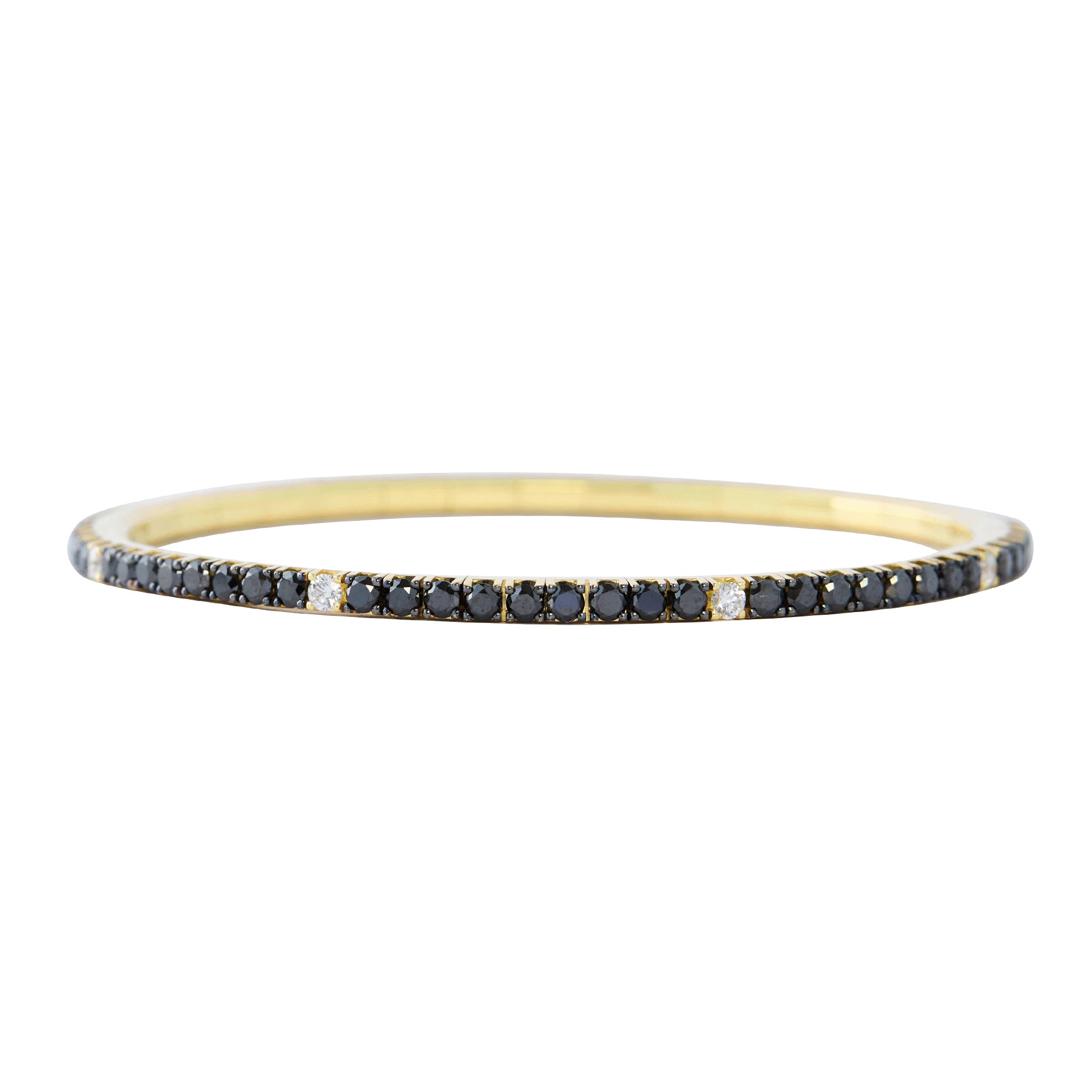 White Diamond and Black Diamond Extensible Tennis Bracelet