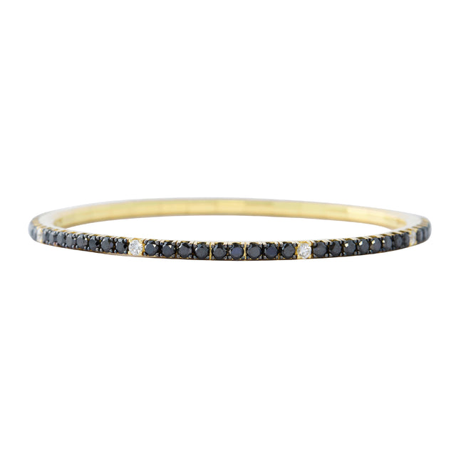 White Diamond and Black Diamond Extensible Tennis Bracelet