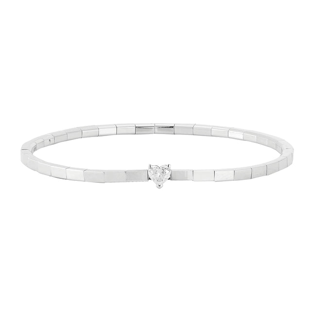 Heart Shape Diamond Paris Extensible Tennis Bracelet