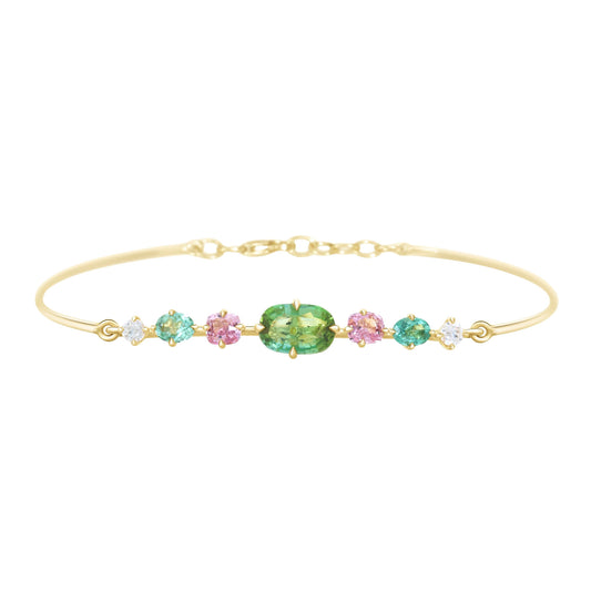 Lagoon Tourmaline and Spinel and Diamond Compass Bangle - Main Img