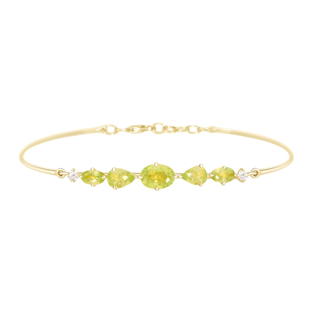 Yellow Chrysoberyl and Diamond Compass Bangle