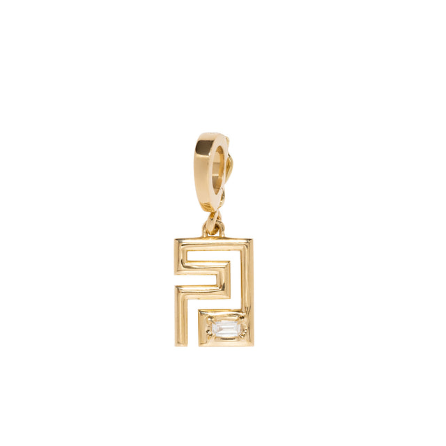 Azlee Greek Pattern Diamond Charm - Charms & Pendants - Broken English Jewelry