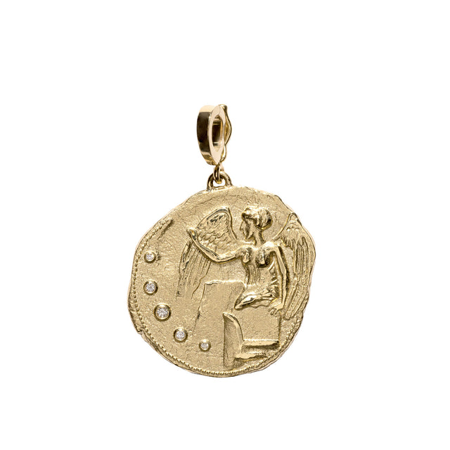 Azlee Large Goddess of Victory Coin Charm  - Charms & Pendants - Broken English Jewelry