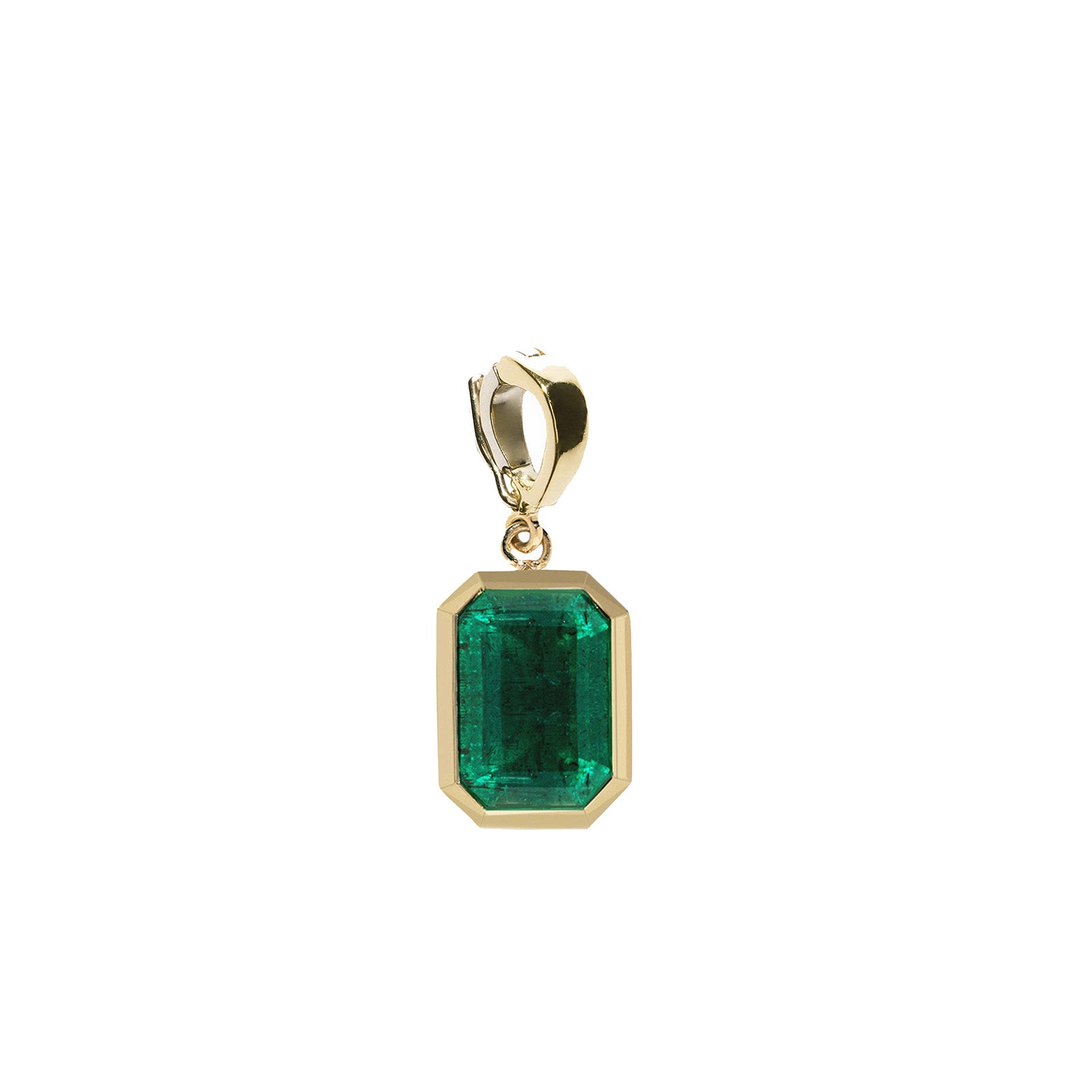 Azlee Large Bezel Emerald Charm - Charms & Pendants - Broken English Jewelry