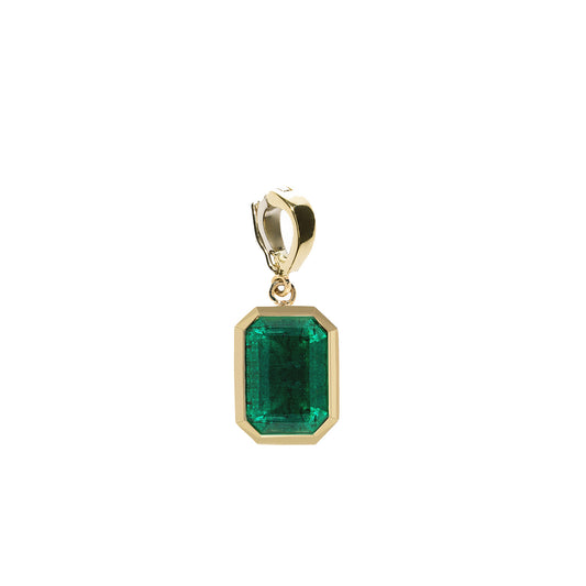 Large Bezel Emerald Charm - Main Img