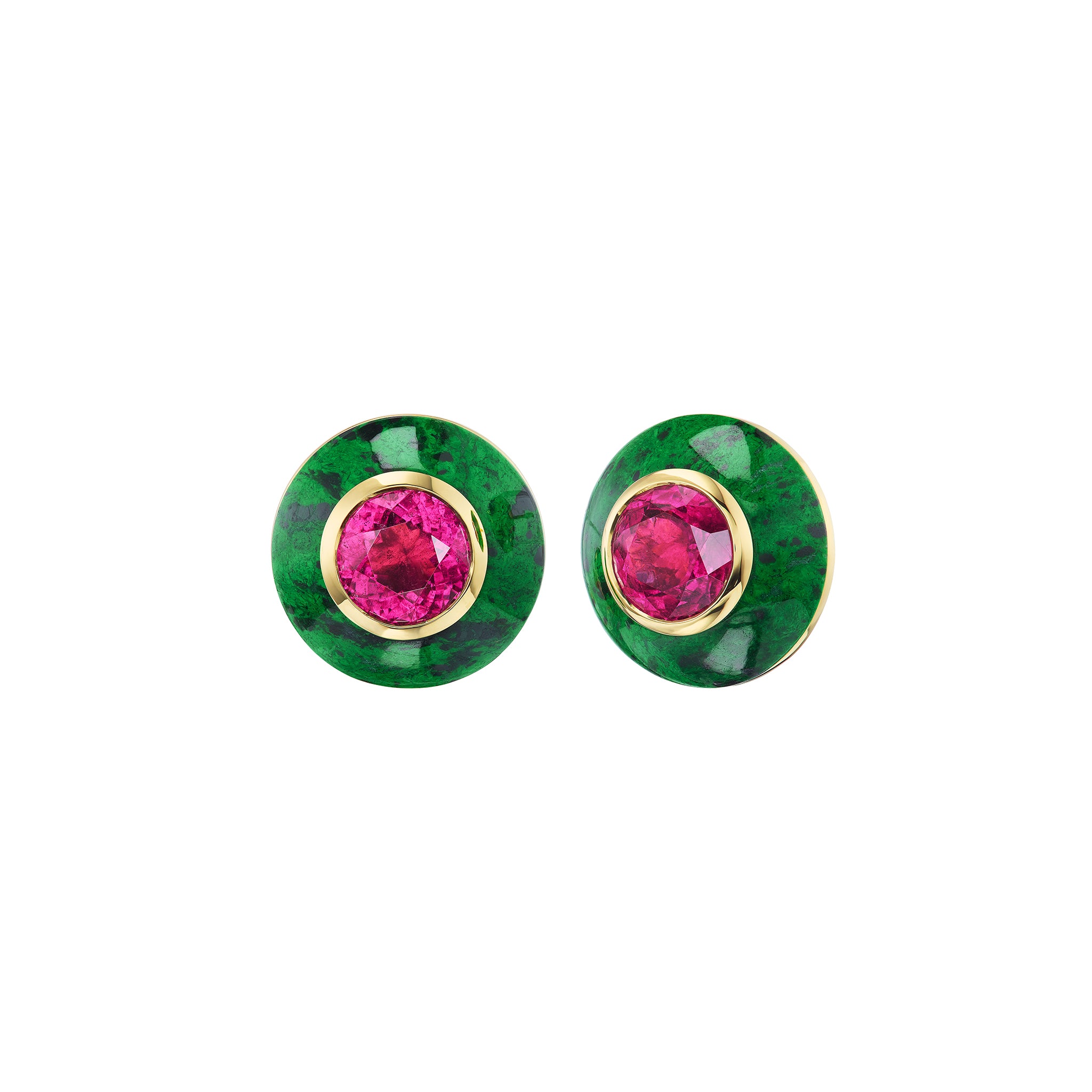 Rubellite & Maw Sit Sit Button Stud Earrings
