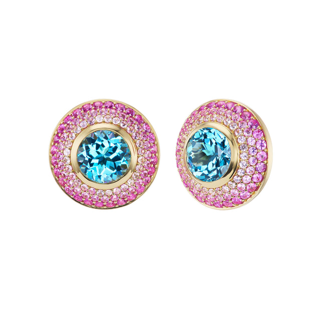 Ombre Button Stud Earrings