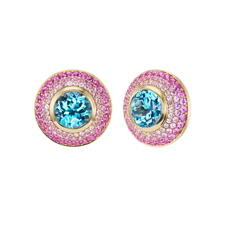 Ombre Button Stud Earrings
