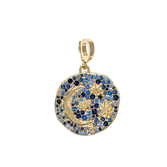 Pave Sapphire Medium Cosmic Coin Charm - Main Img