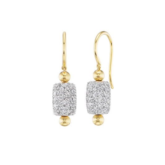 Barrel Drop Earrings - Diamond - Main Img